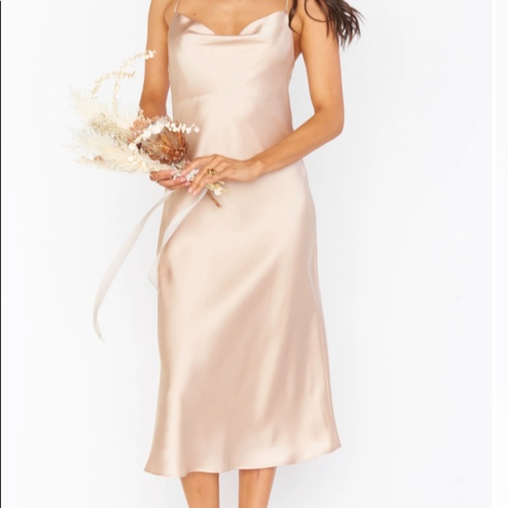 Show me your mumu Verona cowl dress champagne luxe